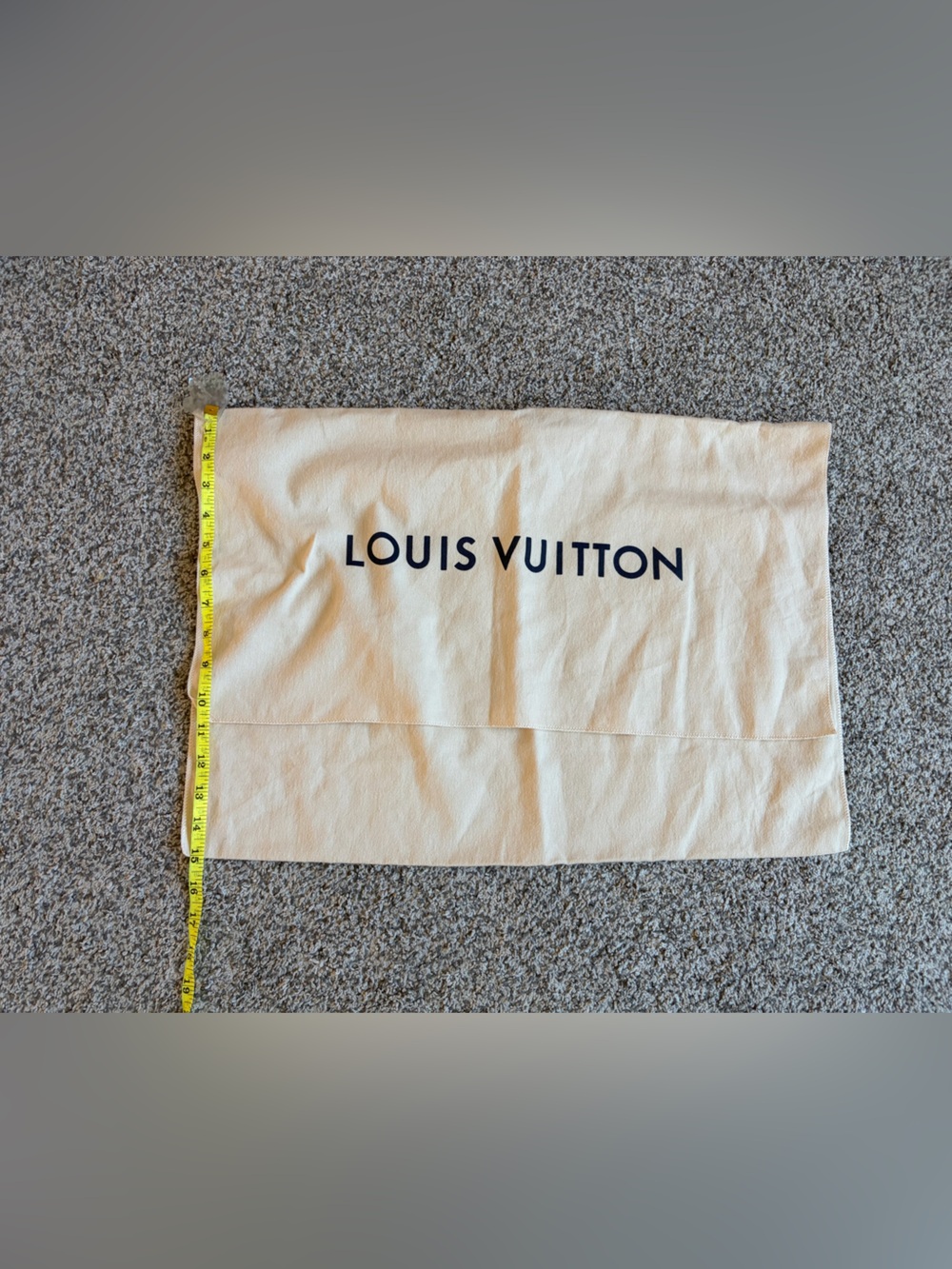 Louis Vuitton Cream Skirt Dust Bag with Black Logo